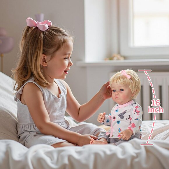 16 Inch Realistic Full Silicone Body Brown Baby Girl Doll Newborn Real Dolls - Picture 4 of 9